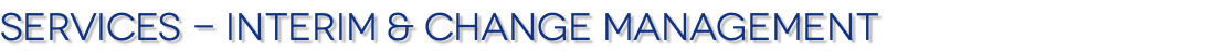 Services - Interim & Change management